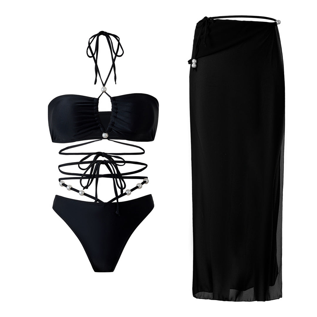 Damen Bikini-Set mit raffiniertem Cut-Out-Design und abnehmbarem Wickelrock Drune