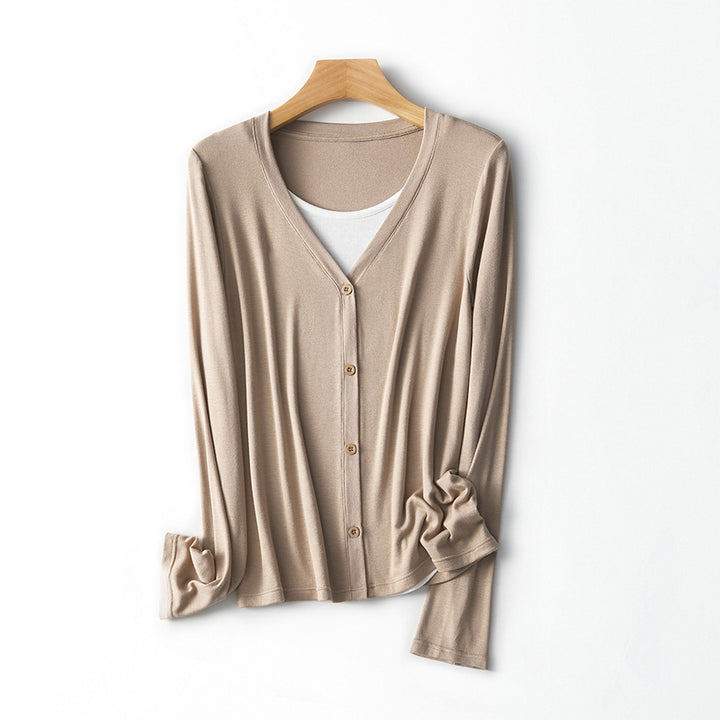 Damen Leichtgewicht Langarm Button-Up Cardigan Drune