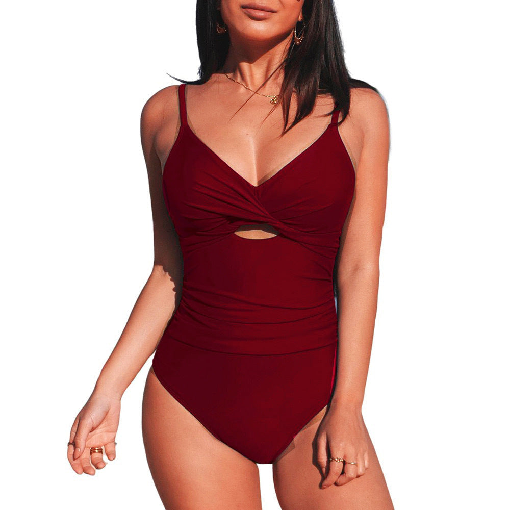 Damen Eleganter Einteiler-Badeanzug mit modischem Cut-Out Drune