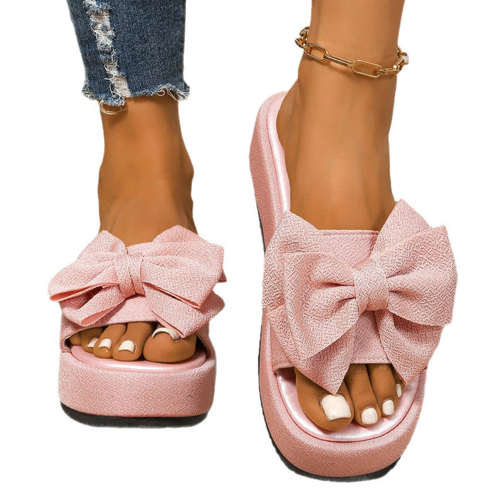 Damen modische Plateau-Sandalen mit decorative Schleifenverzierung Drune