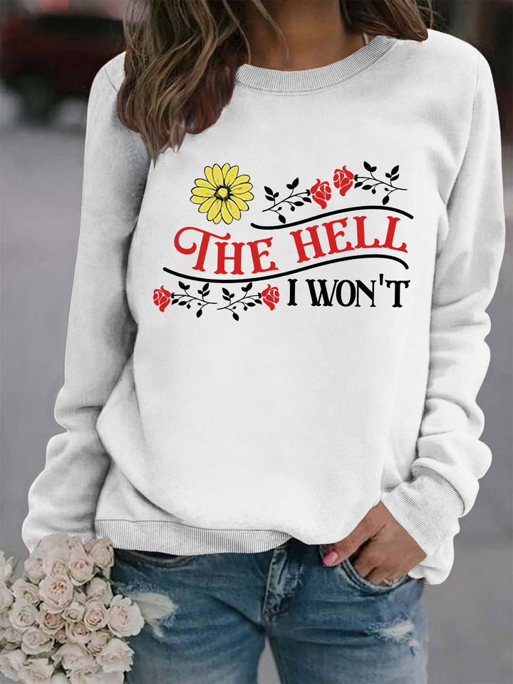 Damen Sweatshirt mit verspieltem Motiv und bequemer Passform Drune