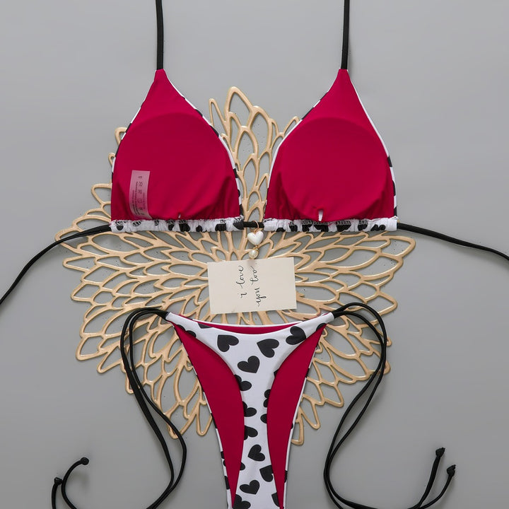 Damen Triangel-Bikini mit Herzen Drune
