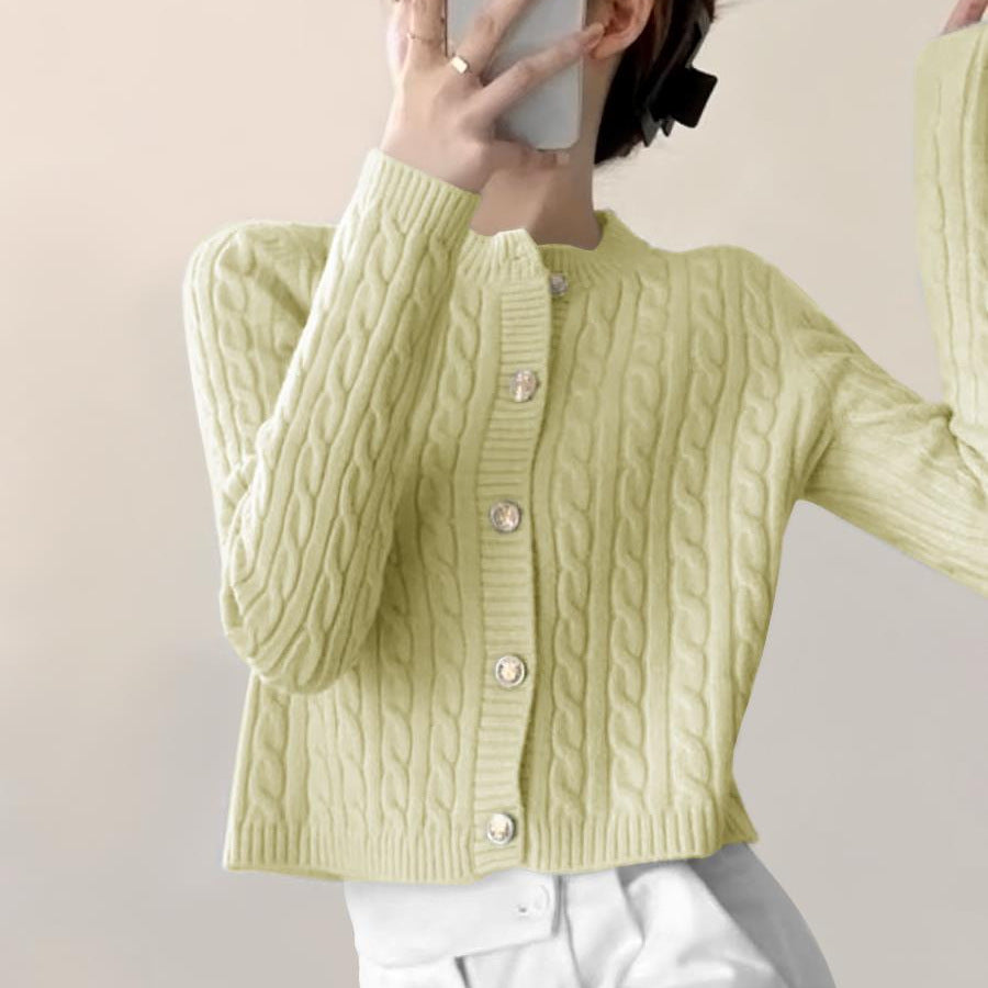 Damen Strickjacke mit strukturiertem Zopfdesign Drune