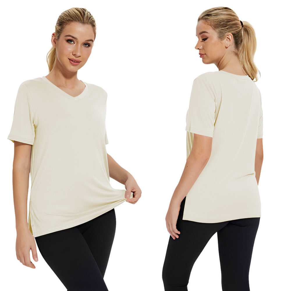 Damen Funktionales V-Ausschnitt Sportshirt mit atmungsaktiver Technologie Drune