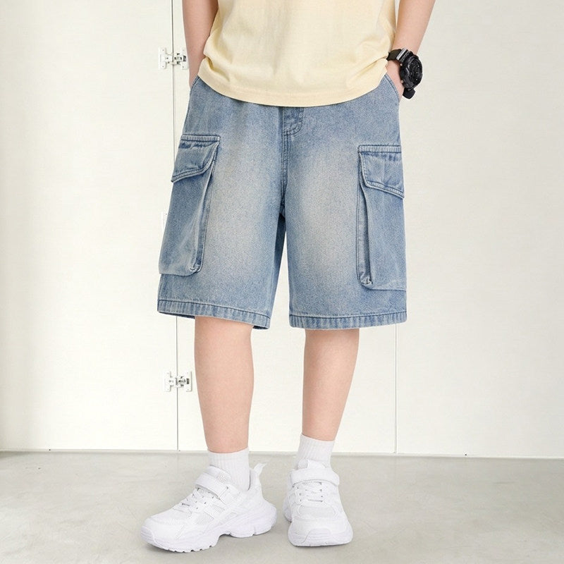 Jungen lässige Denim-Shorts mit praktischen Cargo-Taschen Drune