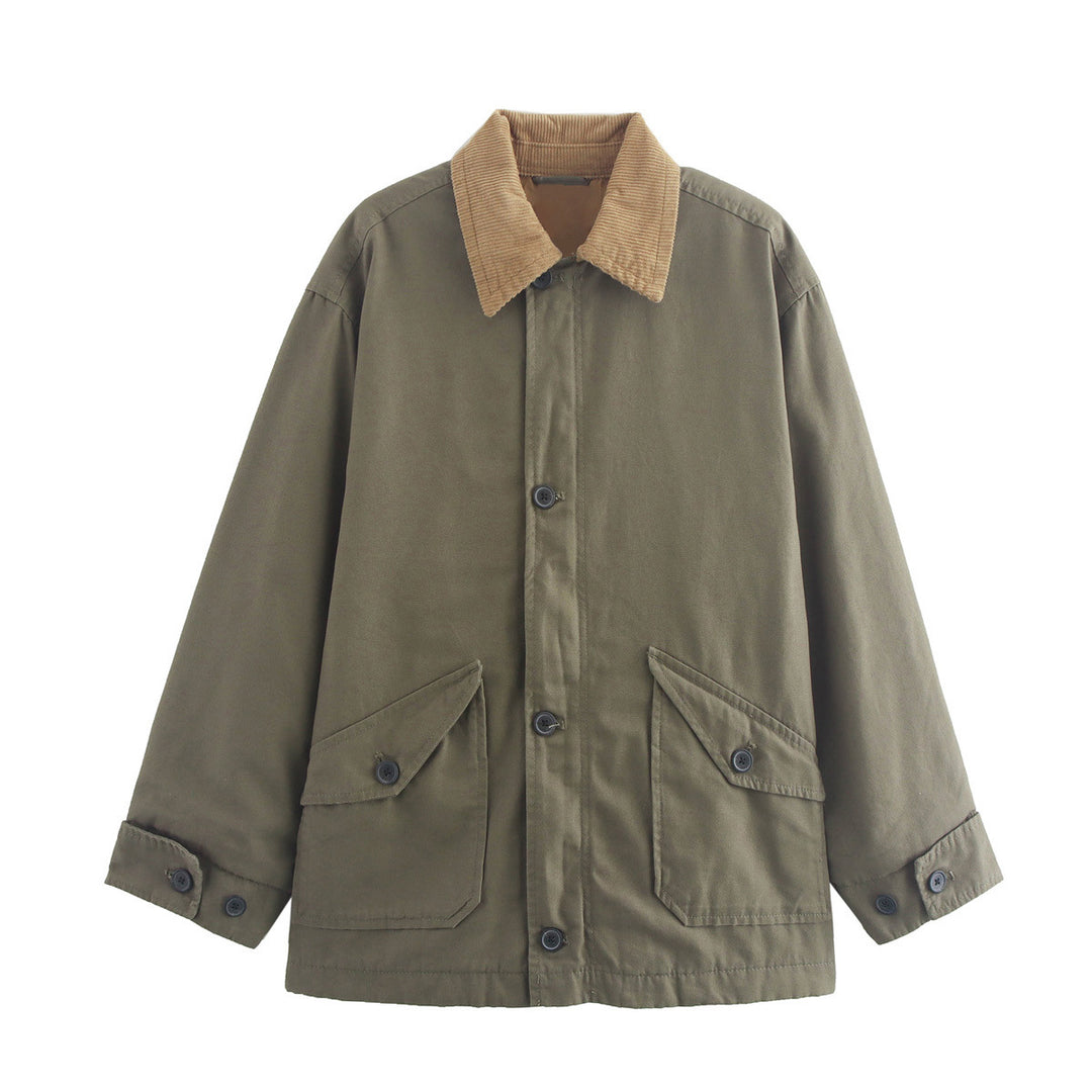 Damen Übergangsjacke mit praktischen Pattentaschen und Cord-Kragen Drune