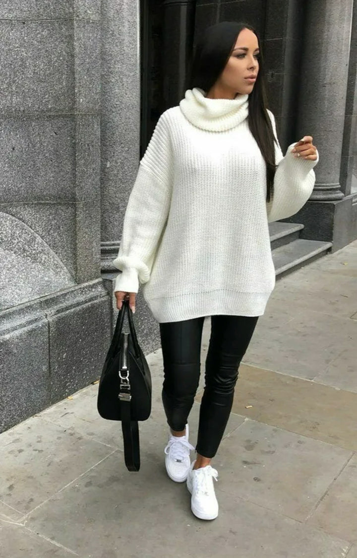 Damen Strickpullover mit Rollkragen und hoher Passform Drune