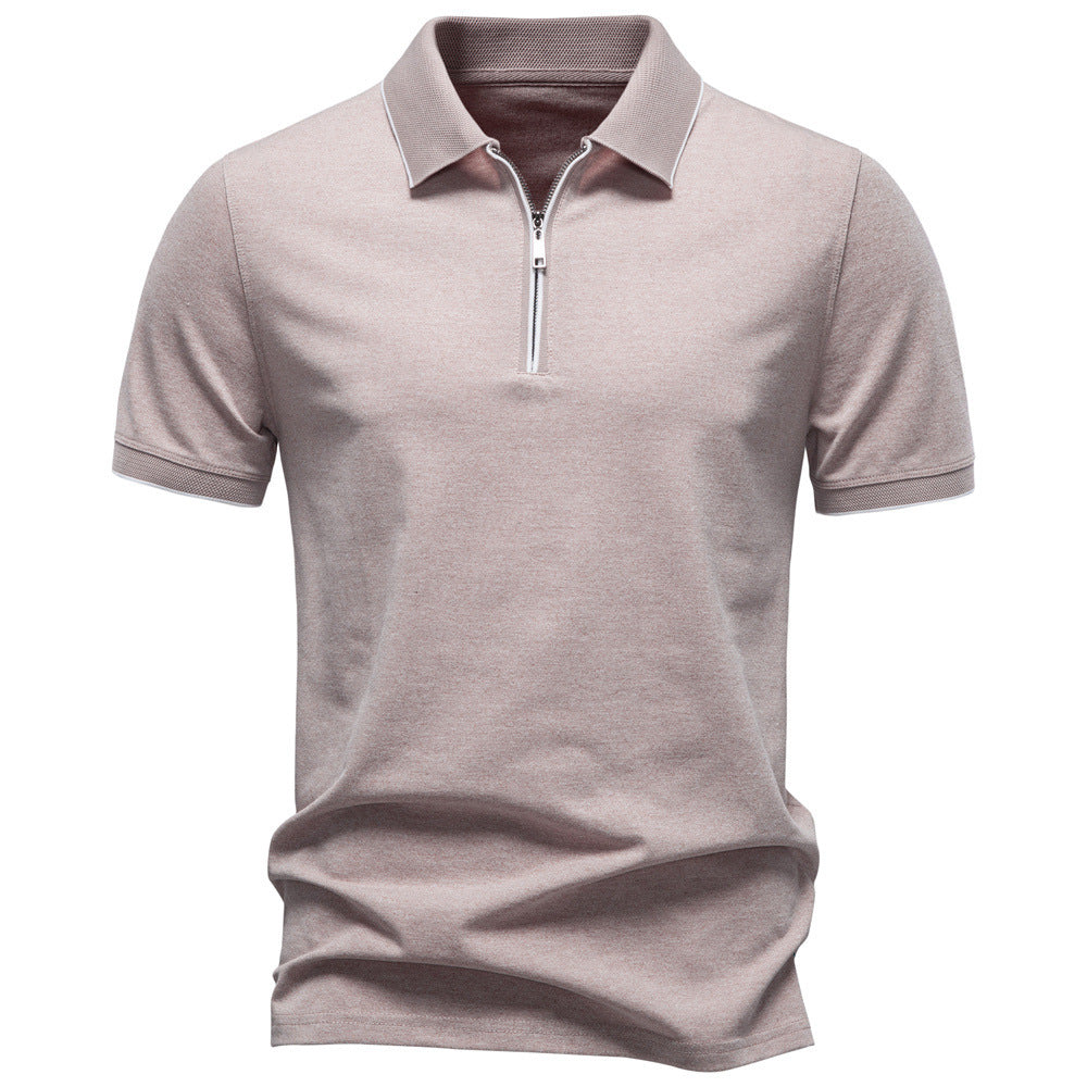 Herren nan atmungsaktives kurzärmeliges Poloshirt mit halbhohem Reißverschluss und Piquéstruktur Drune