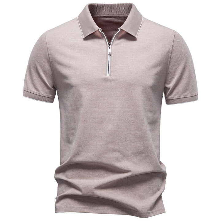 Herren nan atmungsaktives kurzärmeliges Poloshirt mit halbhohem Reißverschluss und Piquéstruktur Drune
