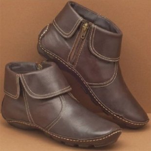 Damen elegante Ankle-Boots aus hochwertigem Leder mit seitlichem Reißverschluss Drune
