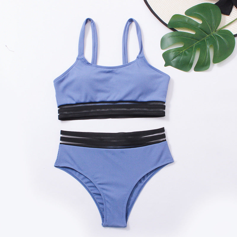 Damen Sportliches Bikini-Set mit modischer Elastikband-Optik Drune