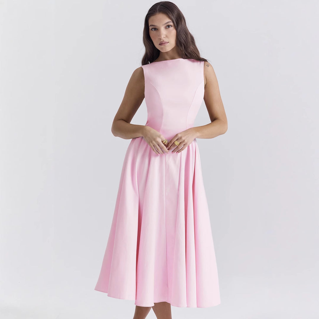 Damen Elegantes Midi-Kleid mit ausgefallenem Schnitt Drune
