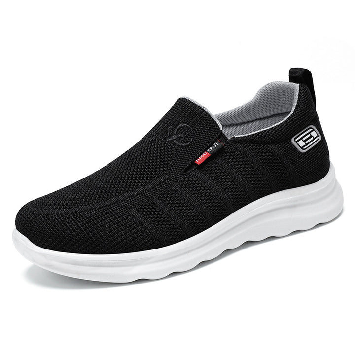Herren nan atmungsaktiver Slip-On Strick-Freizeitschuh mit elastischem Einstieg, gepolsterter Komfortsohle und rutschfester Wellenlaufsohle Drune
