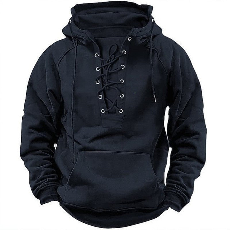 Herren Kapuzen Sweatshirt mit Schnürung Drune