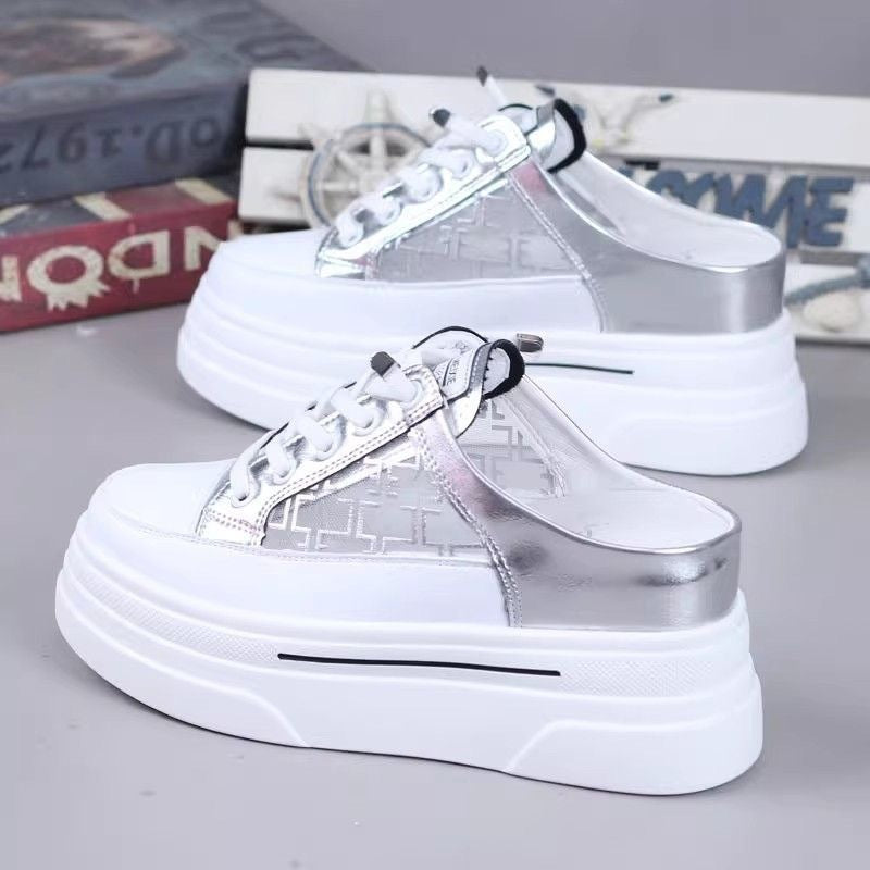 Damen Plateau Sneakers mit modischem Slingback-Design und atmungsaktiver Obermaterial Drune