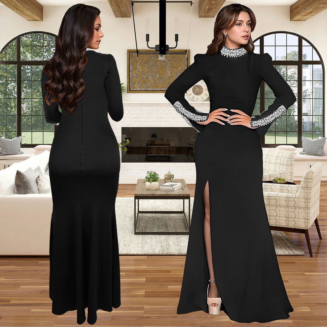 Damen Elegantes Abendkleid mit schimmernden Details und hohem Schlitz Drune