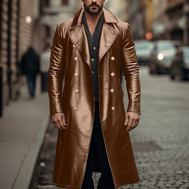 Herren Eleganter und glänzender Trenchcoat Drune