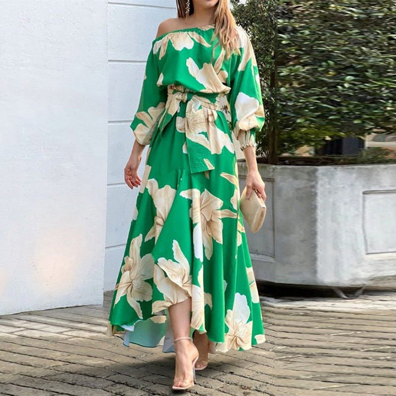 Damen Maxikleid mit raffiniertem schulterfreiem Design und Taillierung Drune