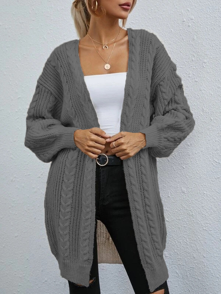 Damen Großer Strickcardigan mit tiefem V-Ausschnitt und lässigem Schnitt Drune