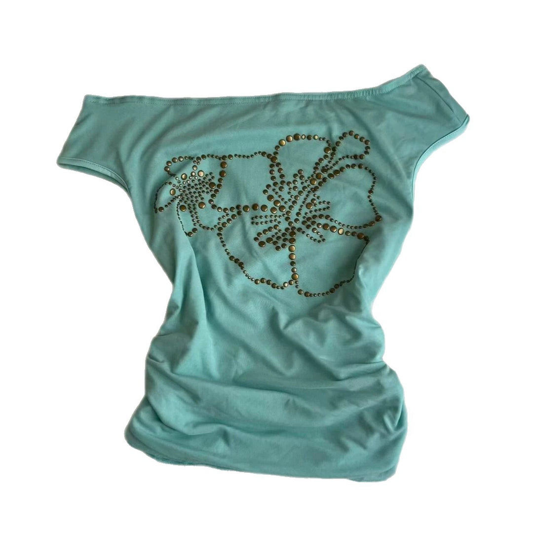 Damen Off-Shoulder Oberteil mit glitzernden Details Drune