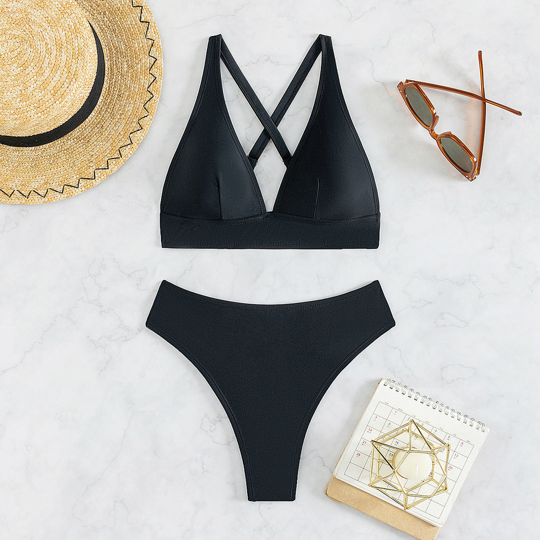 Damen Hochtaillierter Triangel-Bikini Drune