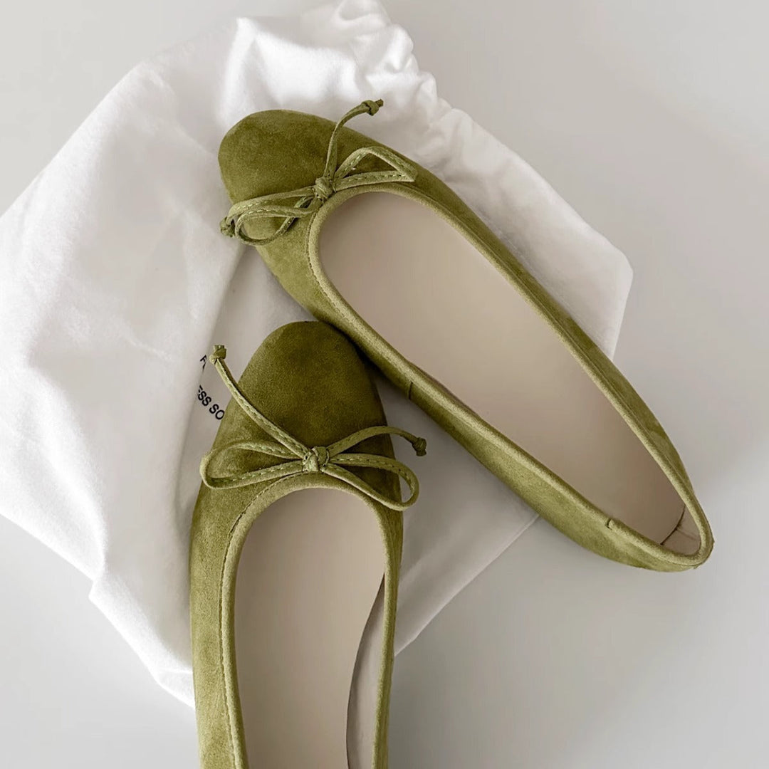 Damen Ballerinas mit zartem Schleifen-Detail und hochwertigem Wildleder Drune