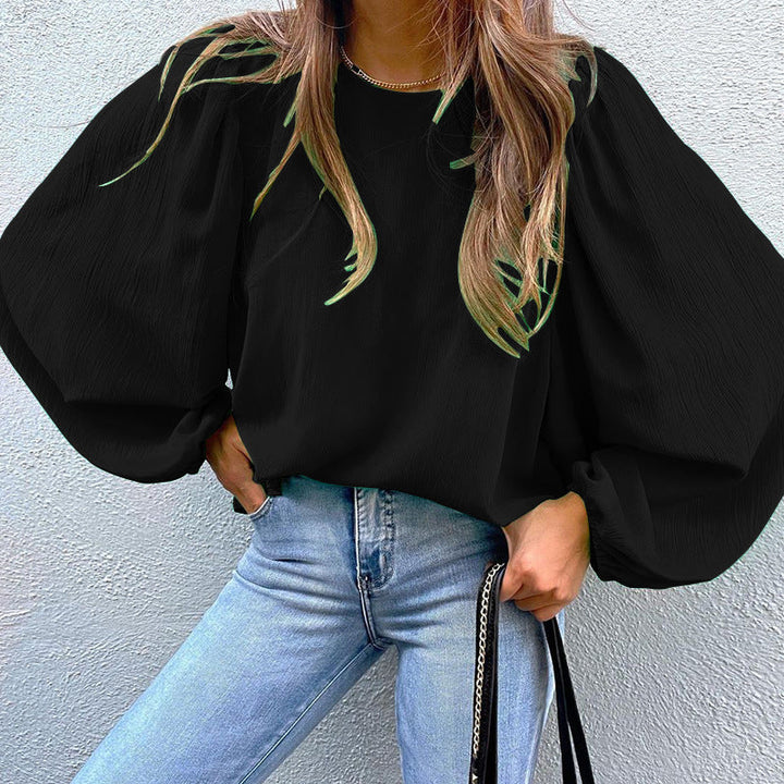 Damen Elegante Bluse mit Puffärmeln Drune