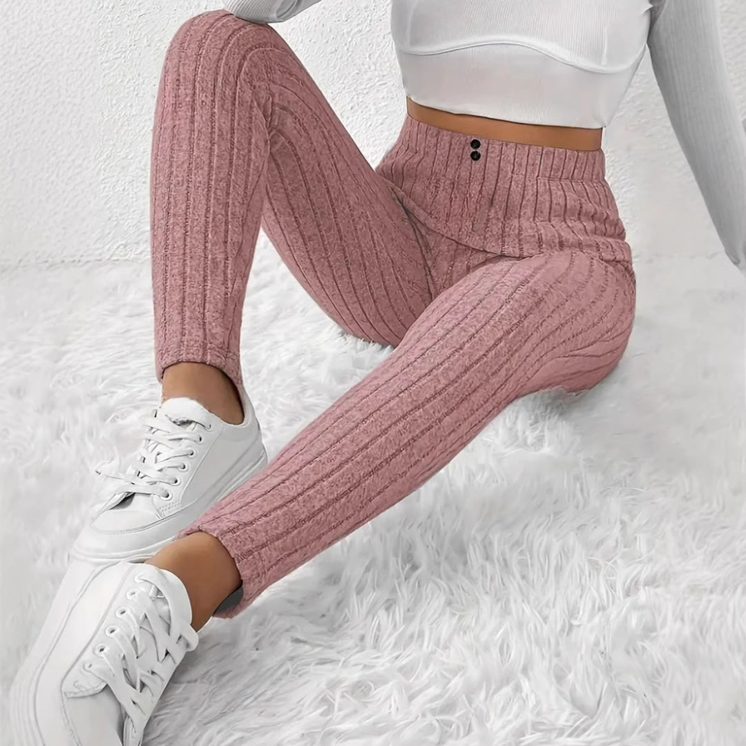 Damen Hochtaillierte Rippstrickleggings Drune