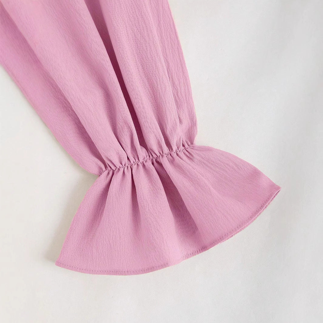 Damen Minikleid mit Puffärmeln und schickem Herz-Ausschnitt Drune