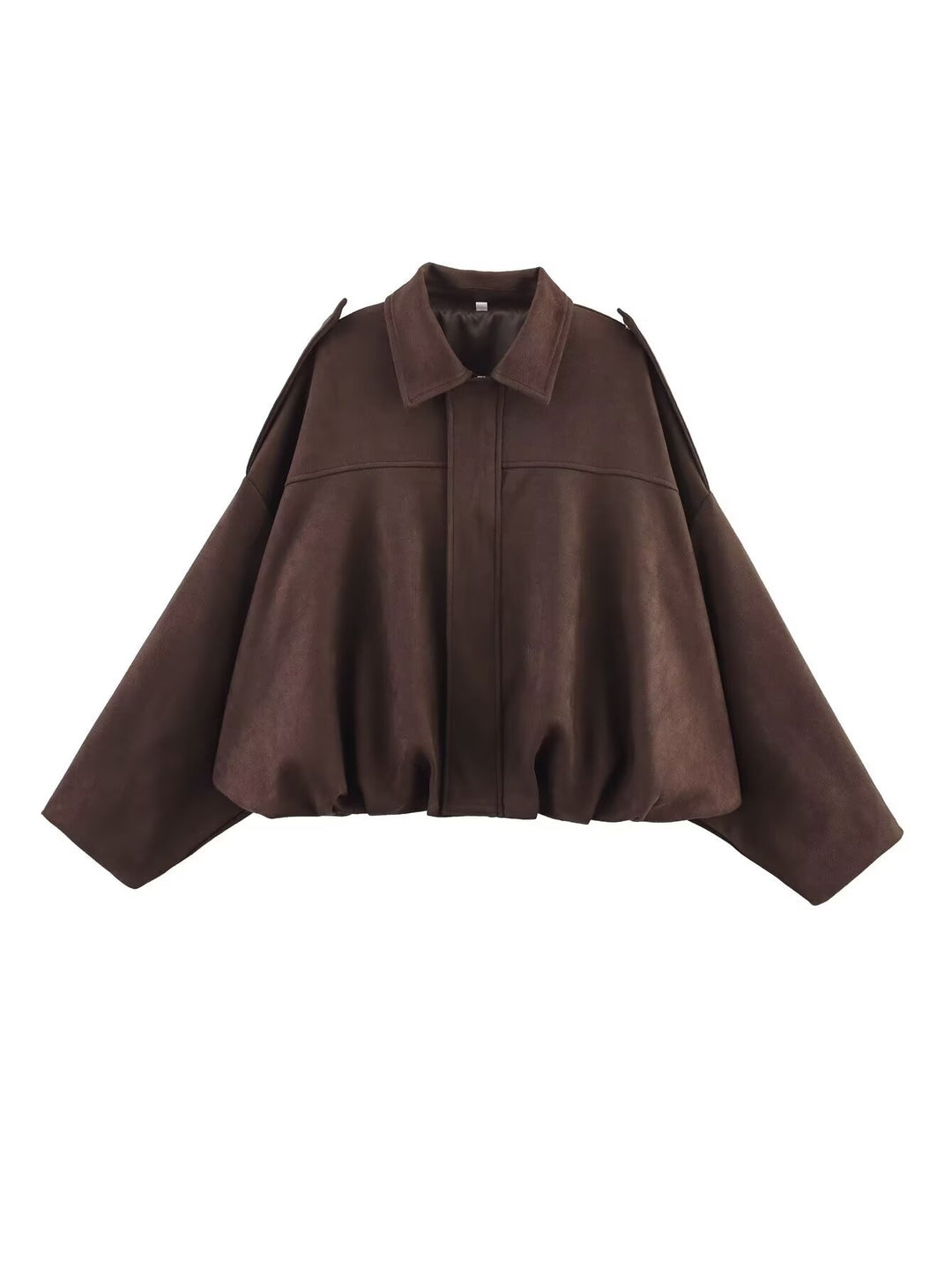 Damen Oversized Jacke mit lässiger Schnittführung und abnehmbaren Kragen Drune