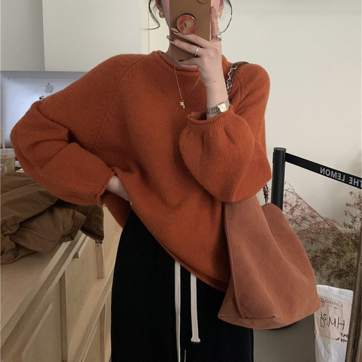 Damen Lässiger Pullover mit voluminösen Ärmeln und weichem Material Drune
