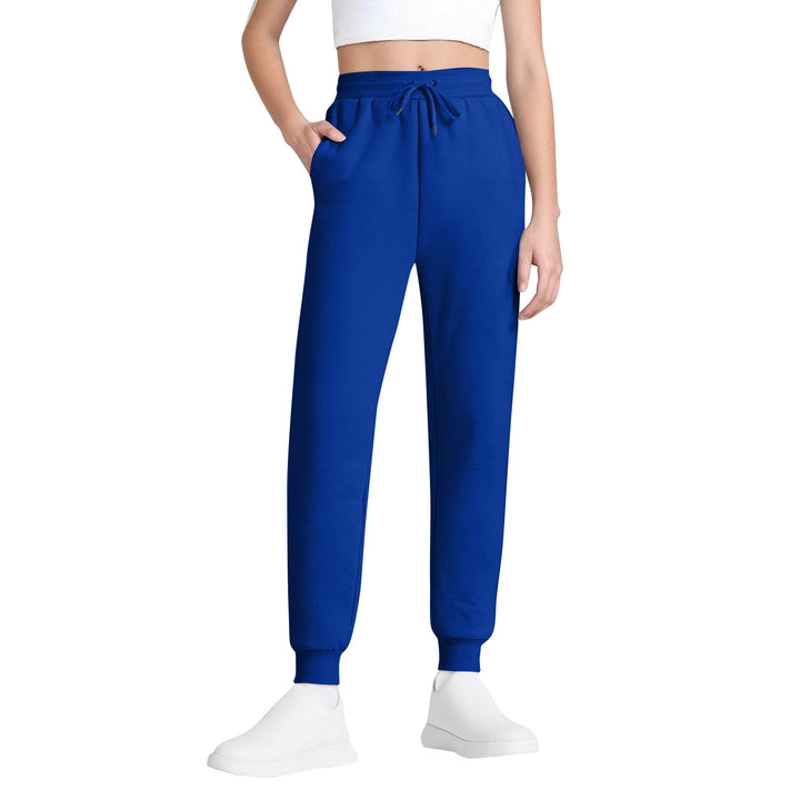 Damen nan schlanke hochgeschnittene Jogginghose mit Tunnelzug, Eingrifftaschen und Bündchen Drune