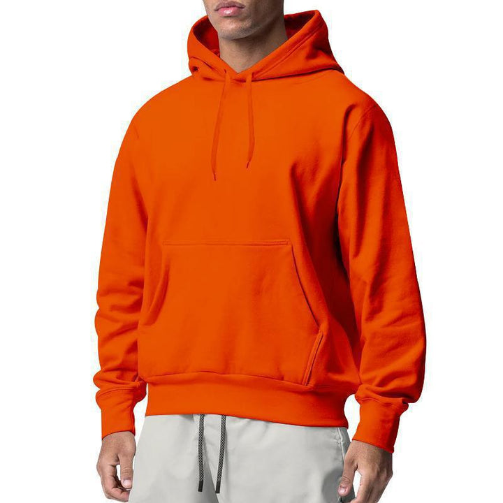 Herren nan Premium-Kapuzenpullover mit Kängurutasche, innen angerautem Fleece, verstärkter Nackennaht und geripptem Saum Drune