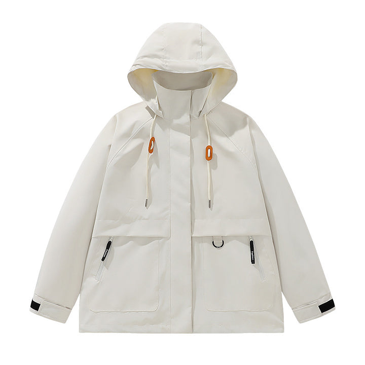 Herren funktionale Freizeitjacke mit verstellbarem Kapuzenkragen und großen Taschen Drune