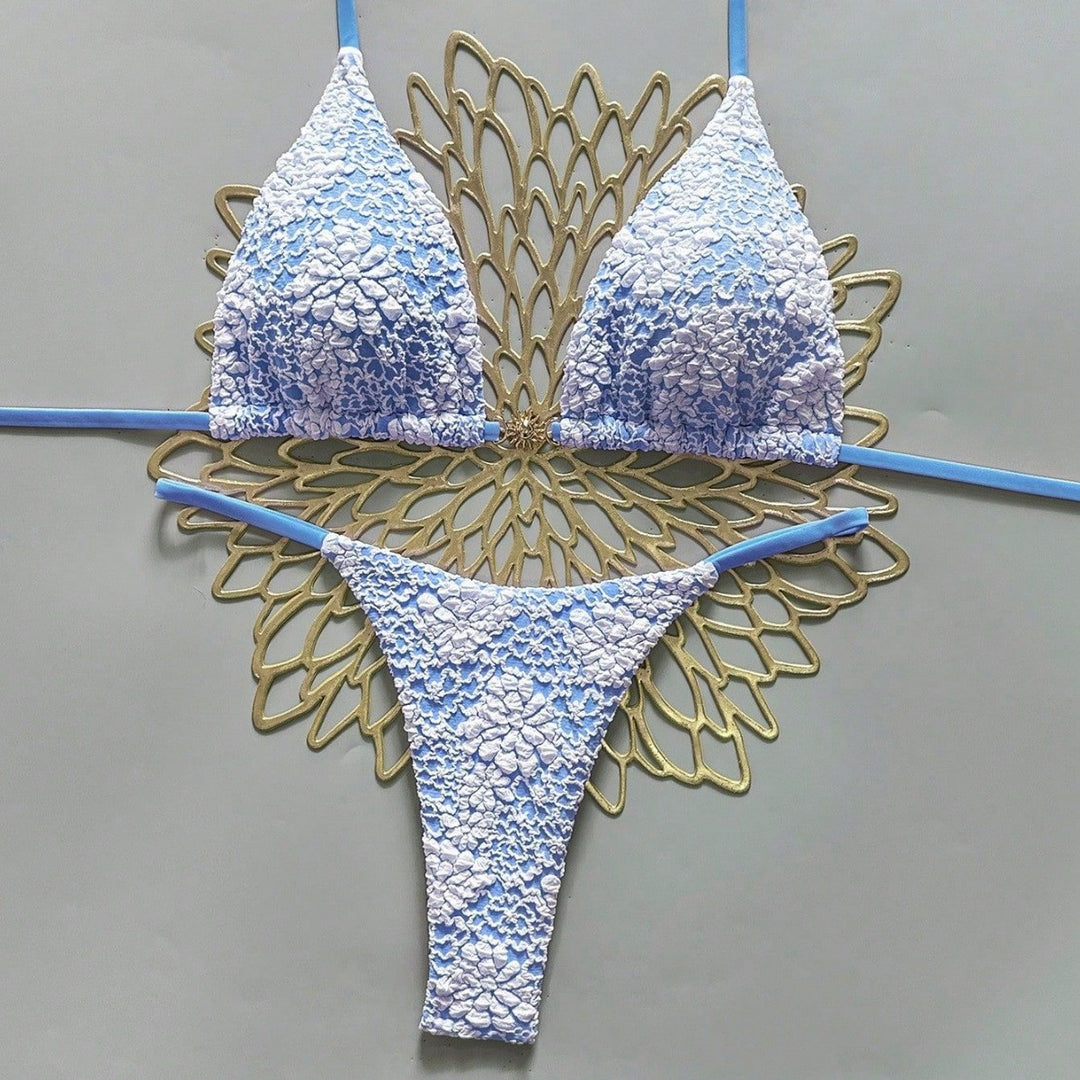 Damen Triangel-Bikini mit strukturierter Häkeloptik Drune