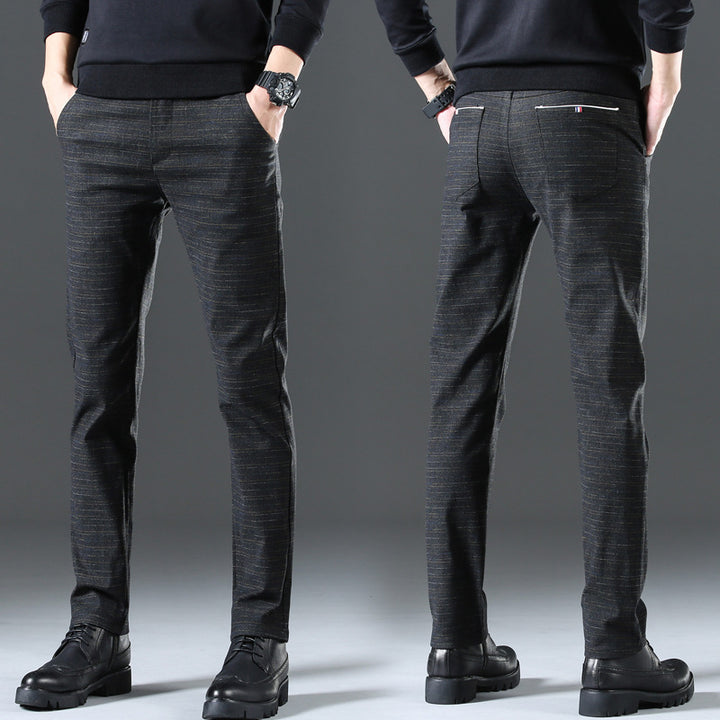 Herren moderne Chinohose mit elastischem Bund und seitlichen Taschen Drune