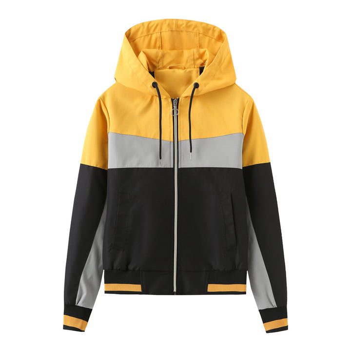 Damen modische Windjacke mit kontrastierenden Farbakzenten Drune