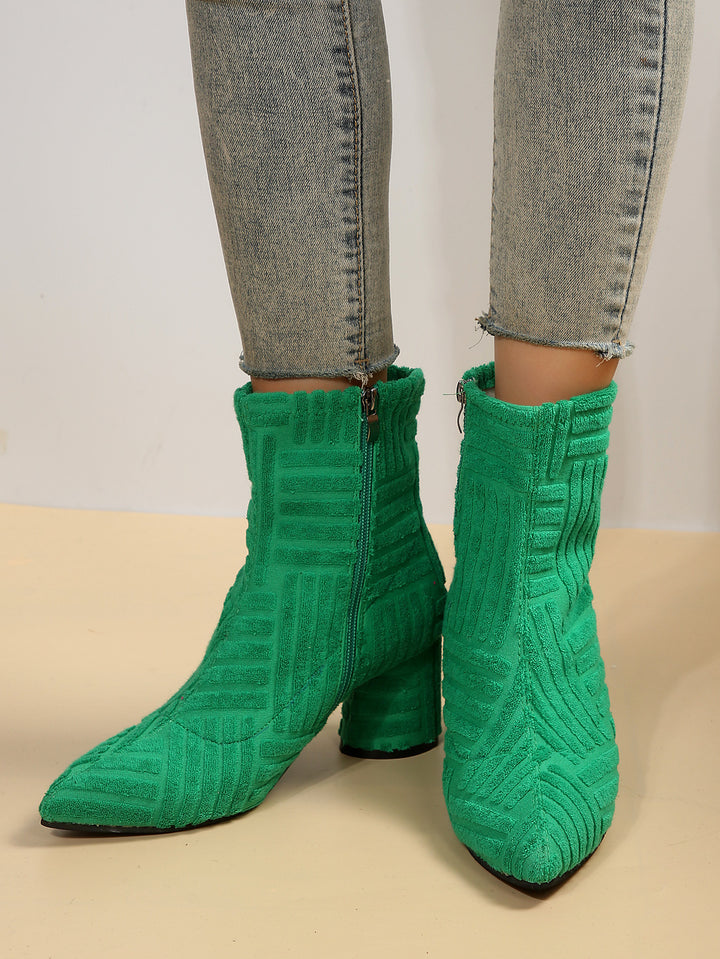Damen Stiefeletten mit zeitgemäßem Strickdesign und komfortablem Blockabsatz Drune