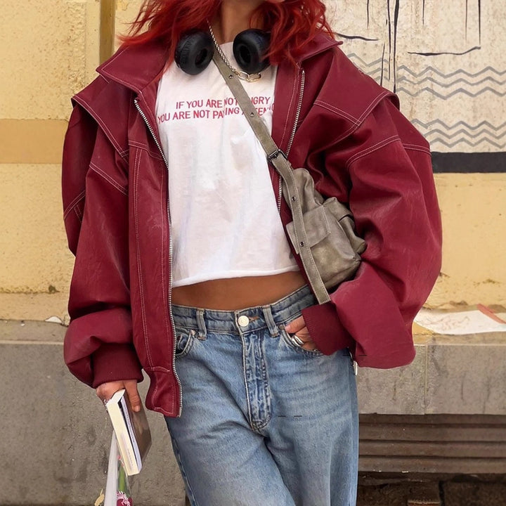 Damen Oversized Übergangsjacke mit nahtlosem Design und praktischen Taschen Drune