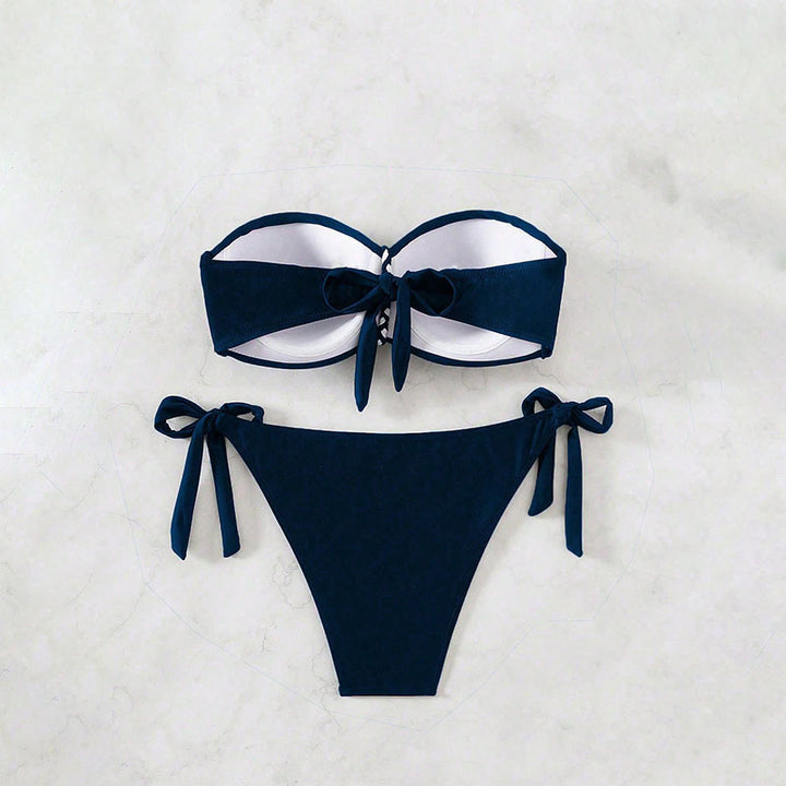 Damen Bandeau-Bikini mit elegantem Wickeldetail Drune