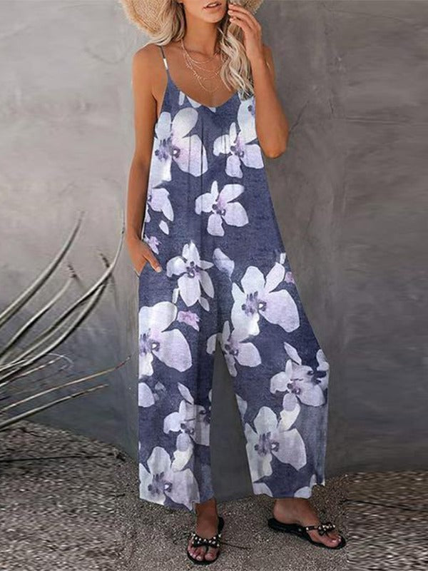 Damen Luftiger Sommeroverall mit breiten Beinen und praktischen Taschen Drune