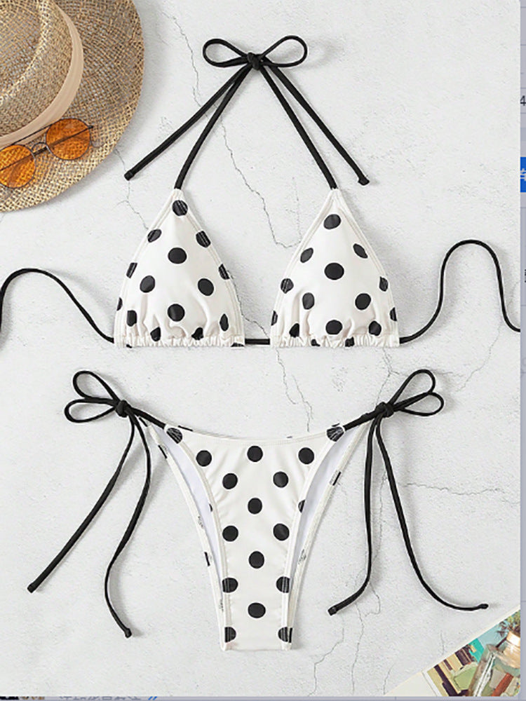 Damen Triangel-Bikini mit verstellbaren Trägern und trendy Leo-Muster Drune