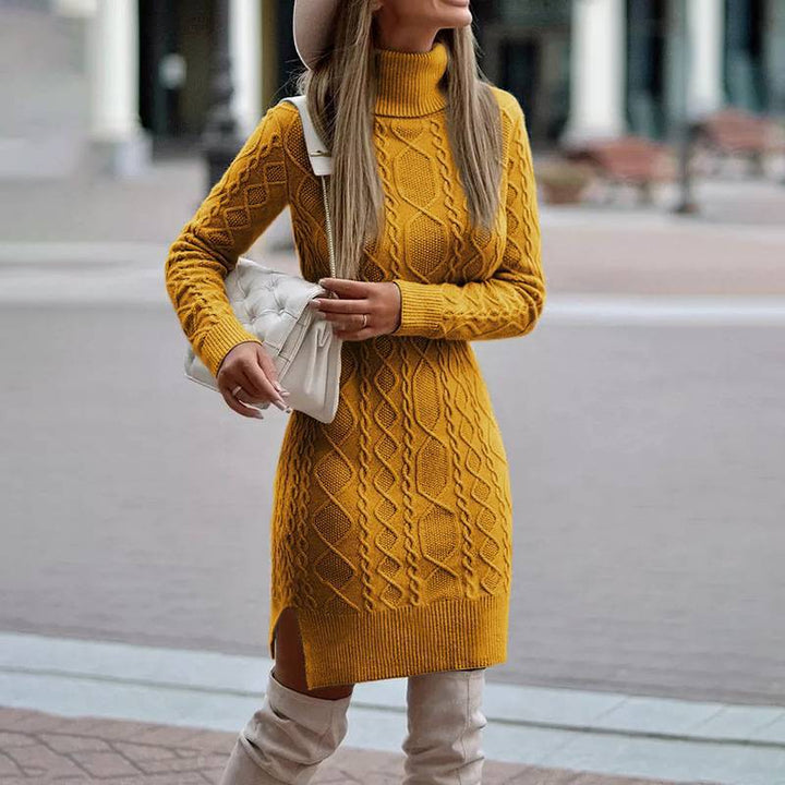 Damen Strickkleid mit Rollkragen Drune