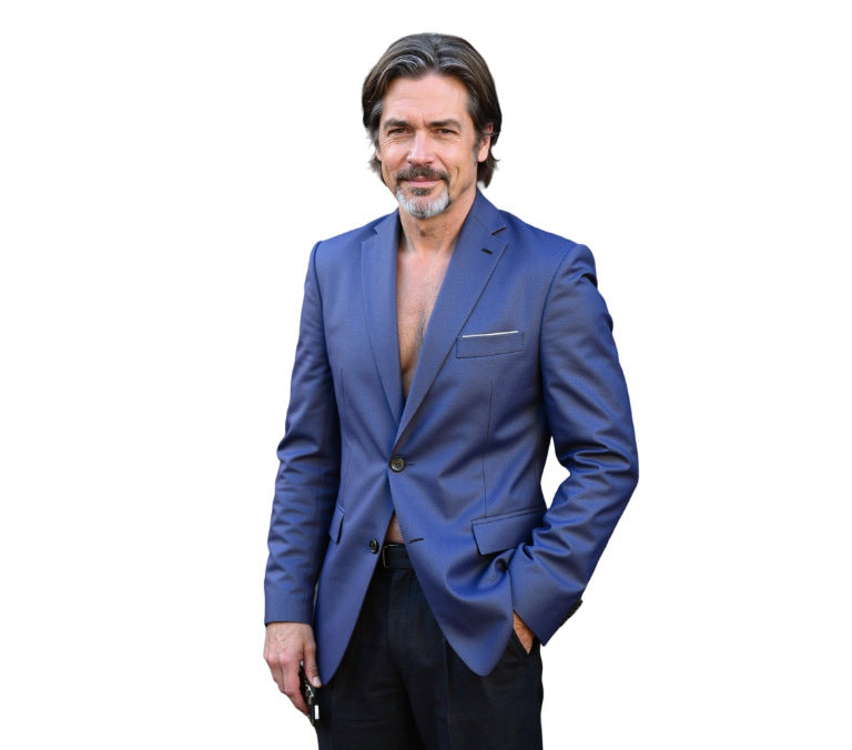Herren nan taillierter Business-Blazer aus Stretchgewebe mit Brusttasche und schlanker Silhouette Drune