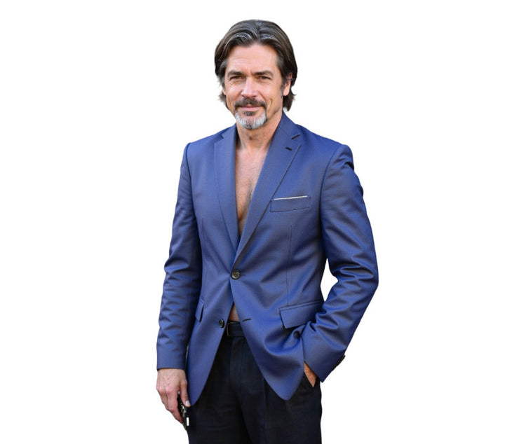 Herren nan taillierter Business-Blazer aus Stretchgewebe mit Brusttasche und schlanker Silhouette Drune