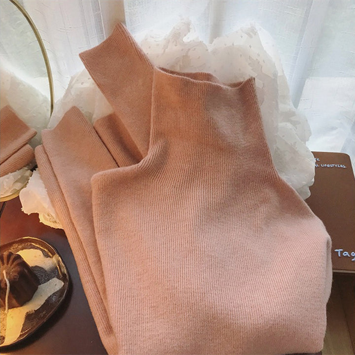 Damen Stehkragenpullover aus feinem Rippstrick Drune
