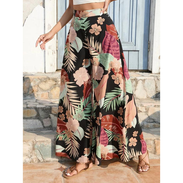 Damen Maxirock mit floralem Print und fließendem Stoff Drune