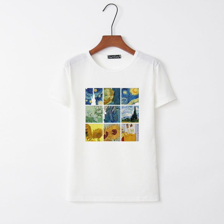 Damen T-Shirt mit kreativem Kunstprint Drune