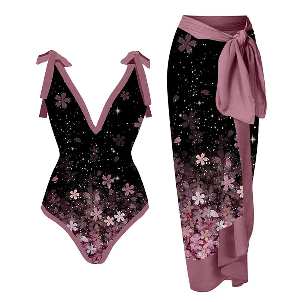 Damen Bademode-Set mit stilvollem Wickelrock Drune