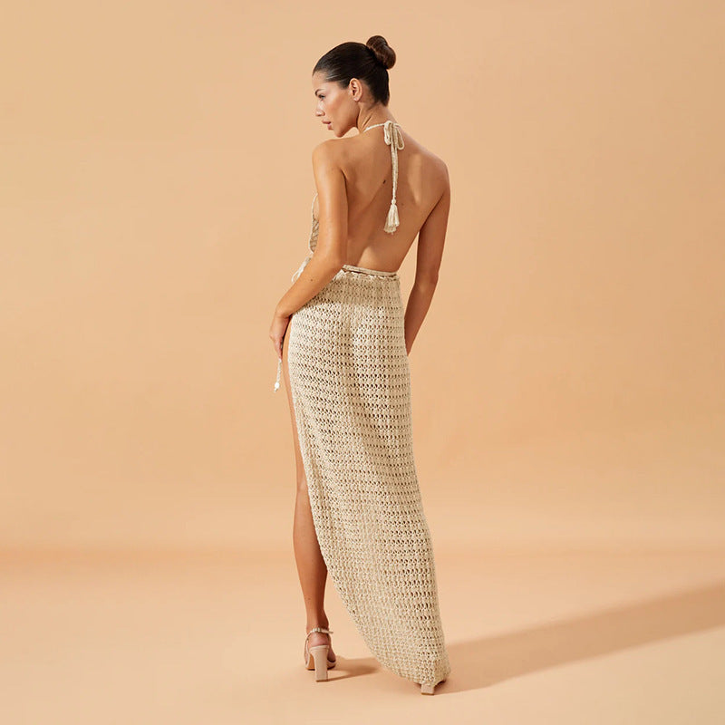 Damen figurbetontes Netzkleid mit raffiniertem Muster Drune